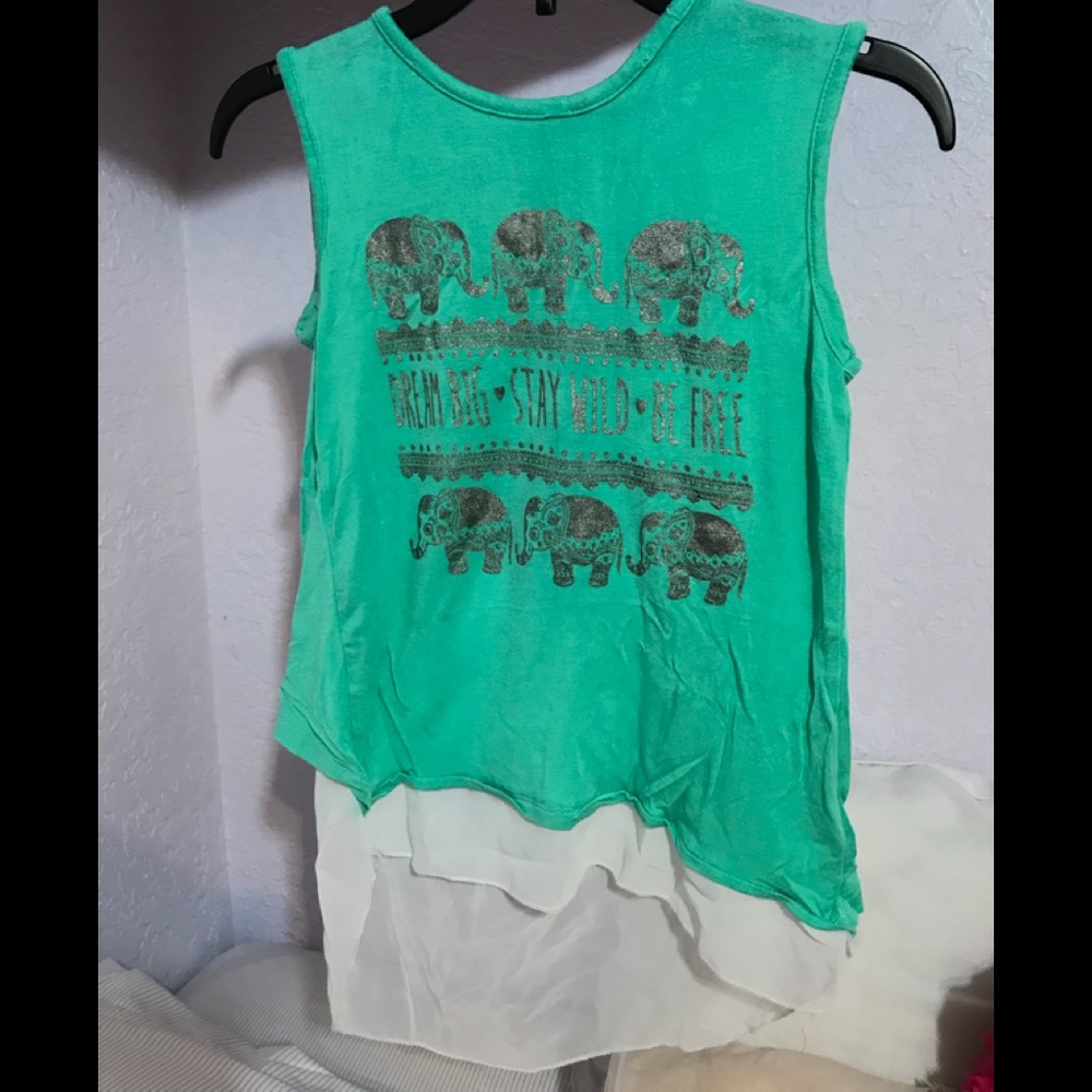 Elephant quote sleeveless shirt